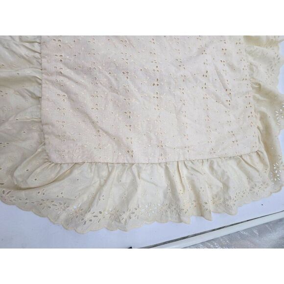 Vintage Colette Standard Sham Ecru Eyelet 26"x20" Cotton Pillow Case made in USA - Picture 5 of 6
